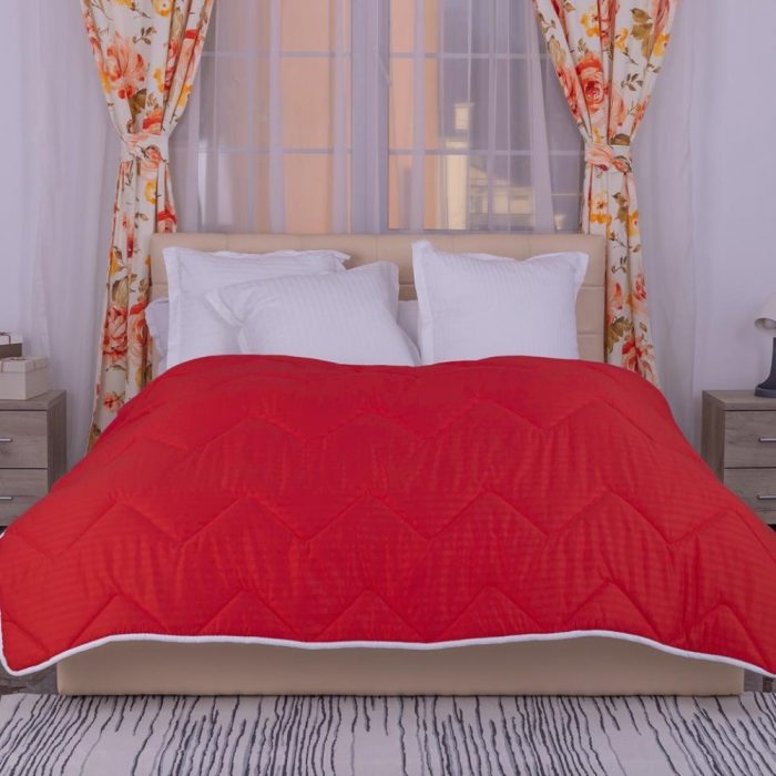 Pilota matlasata calduroasa, cu textura satinata -1800 gr - 180x200cm, Rosu - imagine 4