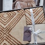 Set pentru pat dublu cu cuvertura tesuta, bumbac 100%, 200x230 cm - Style beige - imagine 2