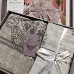 Set pentru pat dublu cu cuvertura tesuta, bumbac 100%, 200x230 cm - Lady grey - imagine 2