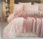Set pentru pat XXL cu cuvertura tesuta, bumbac 100%, 200x240 cm - Bloom pink - imagine 2