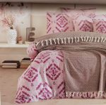 Set pentru pat XXL cu cuvertura tesuta, bumbac 100%, 200x240 cm - Aztec purple