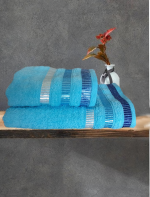 Prosop baie pentru maini - Ingie turquoise - 100% bumbac, 30x50 cm - imagine 2