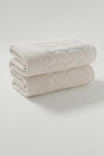 Set 2 prosoape baie Yvoire,100% bumbac ,50x90cm  - Pearl - imagine 2