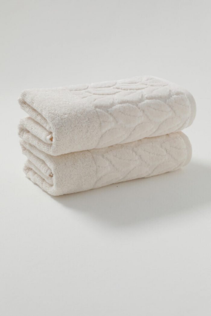 Set 2 prosoape baie Yvoire,100% bumbac ,50x90cm  - Pearl - imagine 2