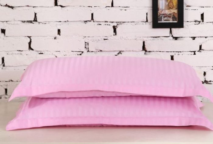 Set 2 fete de perna, damasc saten color latime dungi inguste 1 cm, 100% bumbac, rosse - imagine 2