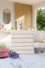 5+1 Prosop baie Yvoire 100% bumbac  -70x140cm- model fara bordura