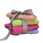 Pachet promo - 4 prosoape de baie, uni pastel, 100% bumbac - 50x90 cm - multicolor