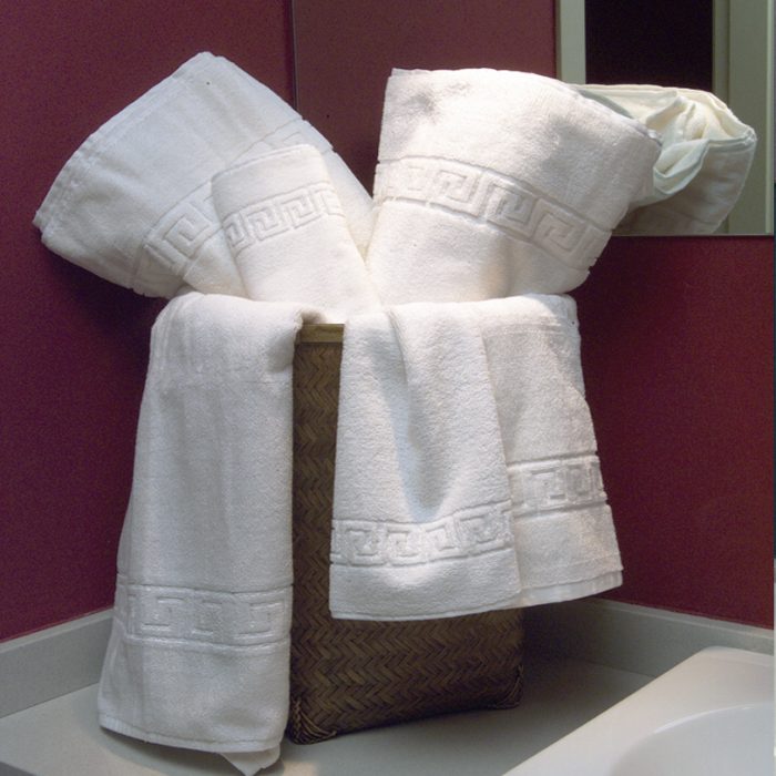 Pachet 3 prosoape Jacquard baie Greek Border - 100% bumbac, 70x140 cm, alb - imagine 5