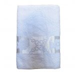 Prosop baie Jaquard, 100% bumbac - alb - 70x140 cm