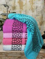 Set 5 prosoape baie multicolor 100% bumbac ,50x90cm  - Roxanne
