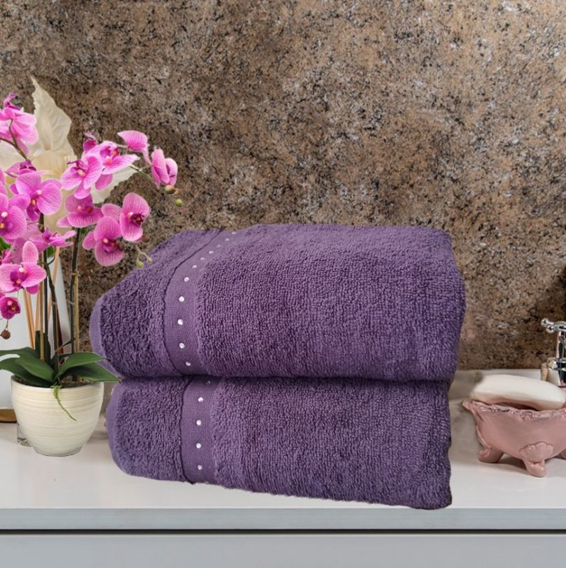 engros-Set 2 prosoape baie dimensiunea 70x140cm Bathroom Home Colection – Purple