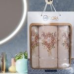 Set 3 prosoape baie - 2 bucati 50x90 cm + 1 bucata 70x140 cm , bumbac 100%  Spa Edition - 205
