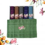 Set 6 prosoape 50x90cm ,cu broderie, bumbac 100% , Bavaro Home Colection 014