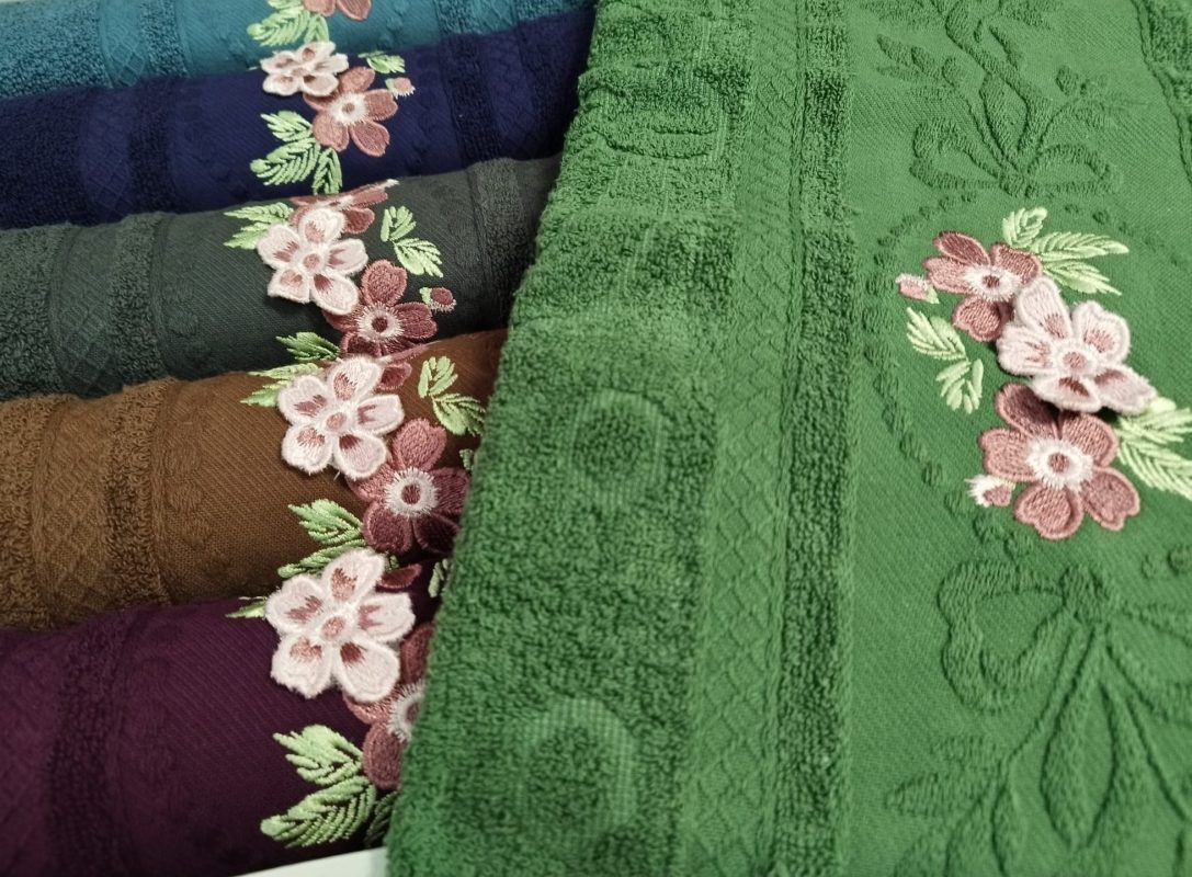 engros-Set 6 prosoape 50x90cm cu broderie bumbac 100 Bavaro Home Colection 014 b