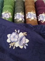 Set 6 prosoape 50x90cm ,cu broderie, bumbac 100% , Bavaro Home Colection 016 - imagine 2