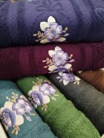 Set 6 prosoape 50x90cm ,cu broderie, bumbac 100% , Bavaro Home Colection 016 - imagine 4