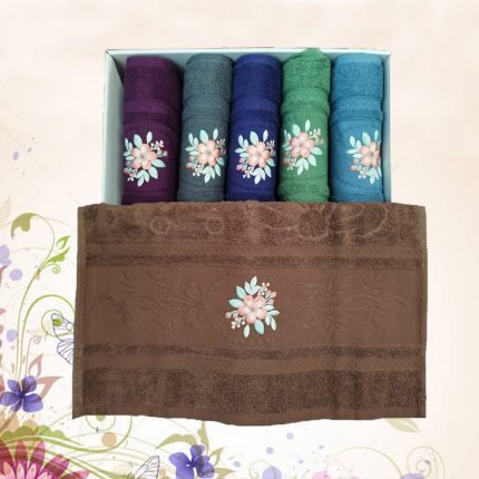 engros-Set 6 prosoape 50x90cm cu broderie bumbac 100 Bavaro Home Colection 023