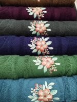 Set 6 prosoape 50x90cm ,cu broderie, bumbac 100% , Bavaro Home Colection 023 - imagine 4