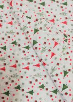 Cearceaf de pat , bumbac 100%, figurine brazi de Craciun, 220x240cm - imagine 2