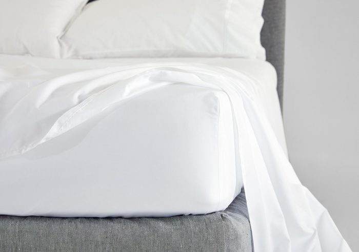 Cearceaf de pilota Damasc PERCALE bumbac 100% (fara dungi )- 150x200cm - Alb - imagine 2