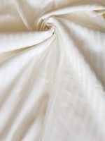 Cearceaf pat 180x240 cm, damasc saten color dungi inguste 1 cm, 100% bumbac, vanilla - imagine 2