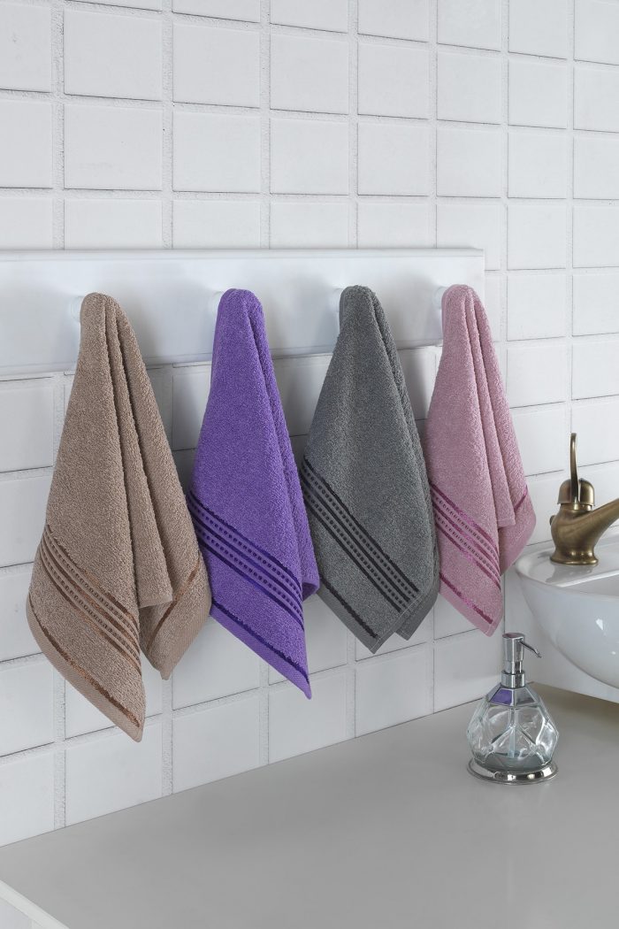 Set 4 prosoape baie  50x90cm , bumbac 100% ESSENCE - MIXT -Sylver Grey -E10 - imagine 2