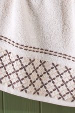 Set 4 prosoape baie , bumbac 100% FAMILY -2 bucati 50x90cm , 2 bucati 70x140cm - Yvoire + Crem - imagine 2
