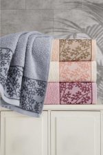 Set 4 prosoape baie multicolor 100% bumbac ,50x85cm  - Garden