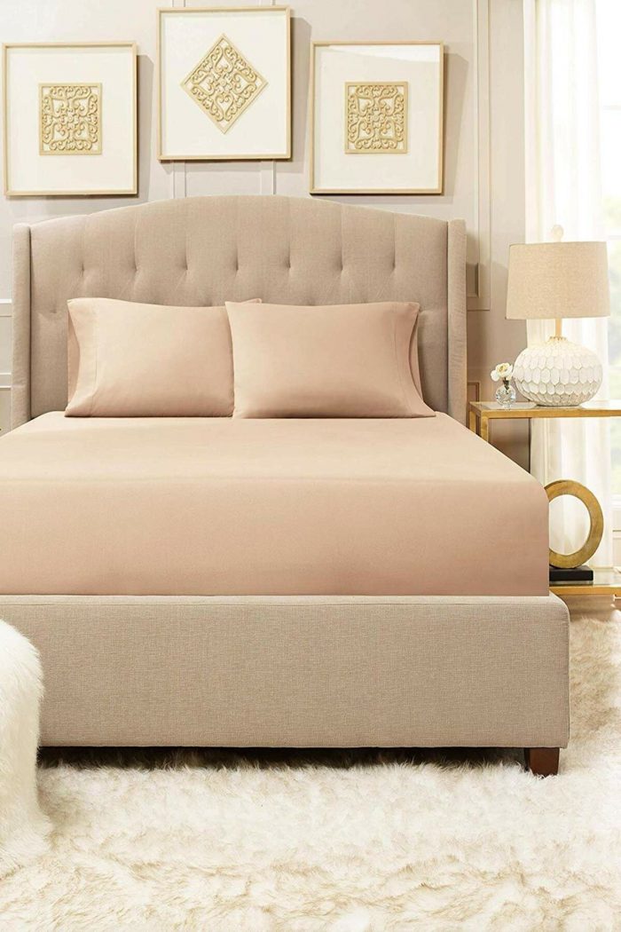 Husa pat tricot, bumbac 100%, 100×200+30cm + fata de perna 50x70cm  - Crem - imagine 2