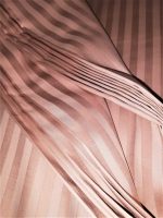 Cearceaf pat 180x240 cm, damasc saten color dungi inguste 1 cm, 100% bumbac, huzelnut - imagine 4