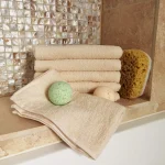 Pachet 6 prosoape baie pentru maini, 30x50 cm, 100% bumbac, ivoire