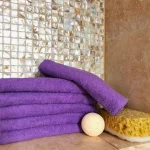 Pachet 6 prosoape baie pentru maini, 30x50 cm, 100% bumbac, mov - imagine 3