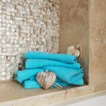 Prosop baie - 100% bumbac - 70x140 cm, model fara bordura, tourquoise