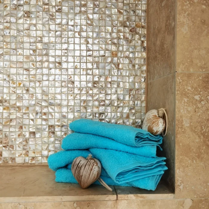 Prosop baie - 100% bumbac - 70x140 cm, model fara bordura, tourquoise - imagine 2