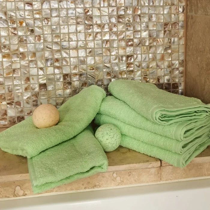 Pachet 6 prosoape baie pentru maini, 30x50 cm, 100% bumbac, verde - imagine 3