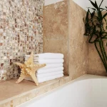 Prosop baie - 100% bumbac - 50x90 cm, model fara bordura, alb - imagine 2