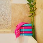 Pachet 6 bucati prosoape baie pentru maini - Ingie, 30x50 cm, 100% Bumbac, fuxia si turquoise - imagine 3