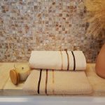 Set 2 prosoape baie - 70x140 cm, 100% bumbac, Cappuccino si crem - imagine 4