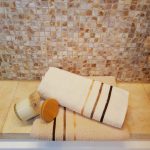 Set 6 prosoape baie - 50x90 cm, 100% bumbac, Cappuccino si crem - imagine 5