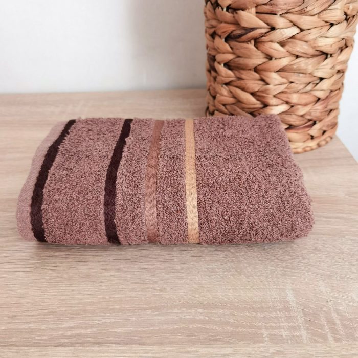 Prosop baie - 100% bumbac, 50x90 cm, ciocolata - imagine 2