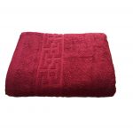 Prosop baie Greek Border Jacquard, 100% bumbac, 500g/mp - Bordo - imagine 7