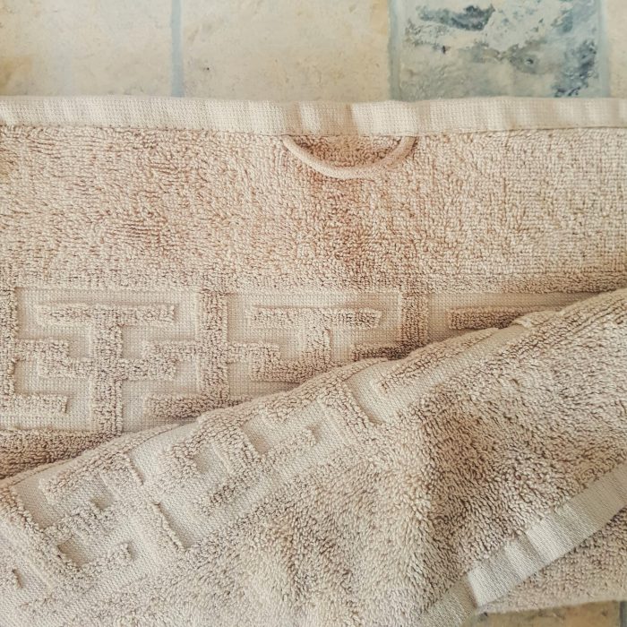 Prosop baie Greek Border Jacquard, 100% bumbac, 500g/mp - Cappuccino - imagine 7