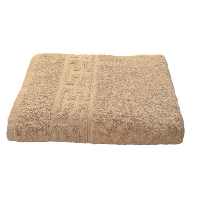 Prosop baie Greek Border Jacquard, 100% bumbac, 500g/mp - Cappuccino - imagine 5