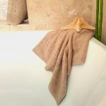 Prosop baie Greek Border Jacquard, 100% bumbac, 500g/mp - Cappuccino - imagine 6