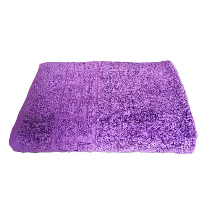 Prosop baie Greek Border Jacquard, 100% bumbac, 500g/mp - Mov - imagine 4