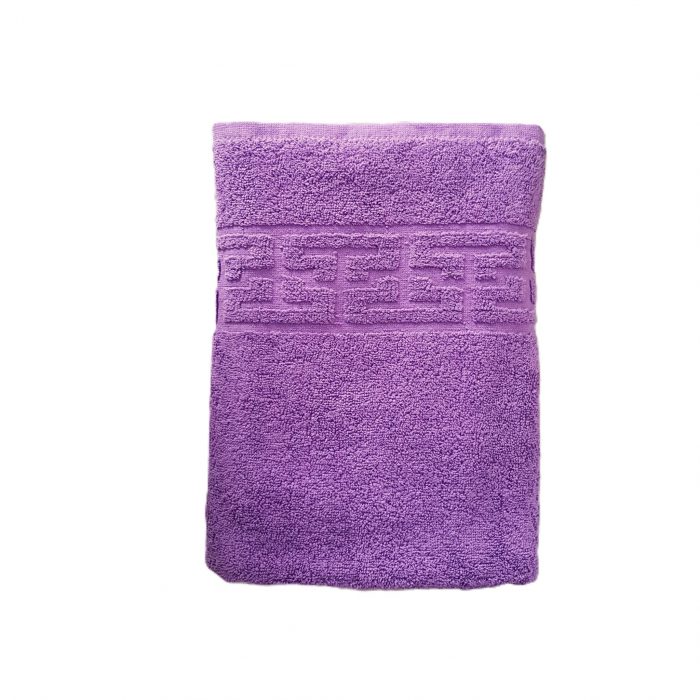 Prosop baie Greek Border Jacquard, 100% bumbac, 500g/mp - Mov - imagine 3