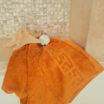 Prosop baie Greek Border Jacquard, 100% bumbac, 500g/mp - Mustar - imagine 3