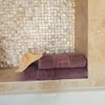 Prosop baie Greek Border Jacquard, 100% bumbac, 500g/mp - Roz ars - imagine 7