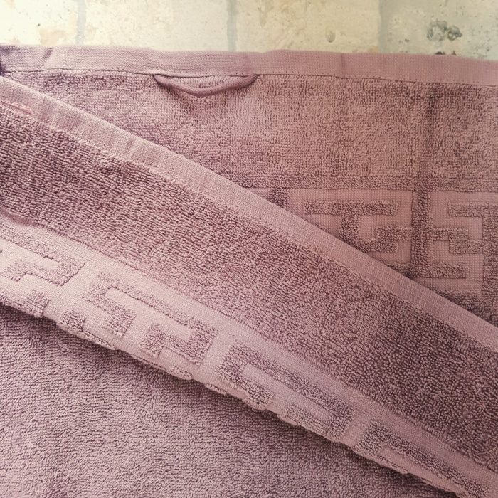 Prosop baie Greek Border Jacquard, 100% bumbac, 500g/mp - Roz ars - imagine 6