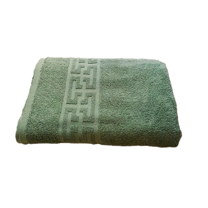 Prosop baie Greek Border Jacquard, 100% bumbac, 500g/mp - Verde - imagine 5